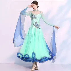 Customized 2024 New Ballroom Dance Competition Dresses  Women Standard Modern Dance Dress Big Swing  Waltz Dancewear Costumes