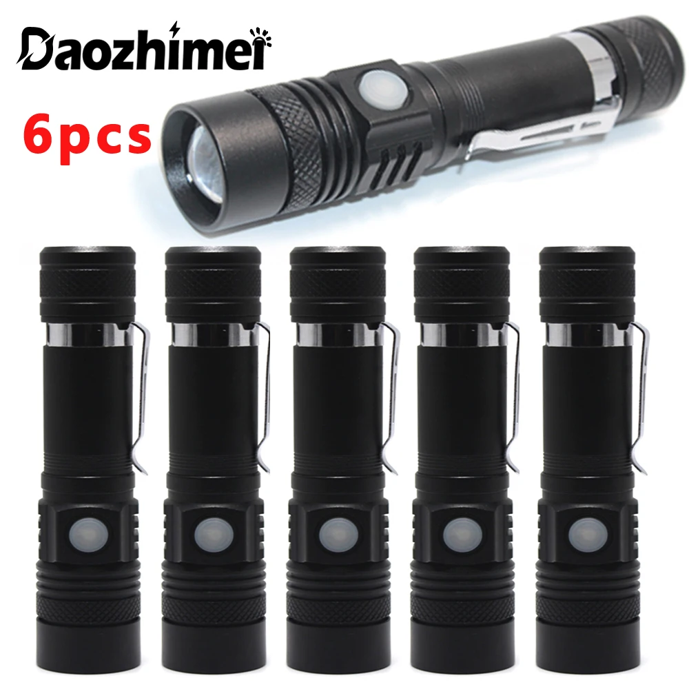 

Ultra Bright T6 LED Flashlight 3 Lighting Modes Zoomable LED Lamp Beads Powerful Waterproof Torch USB Charging 18650 Light