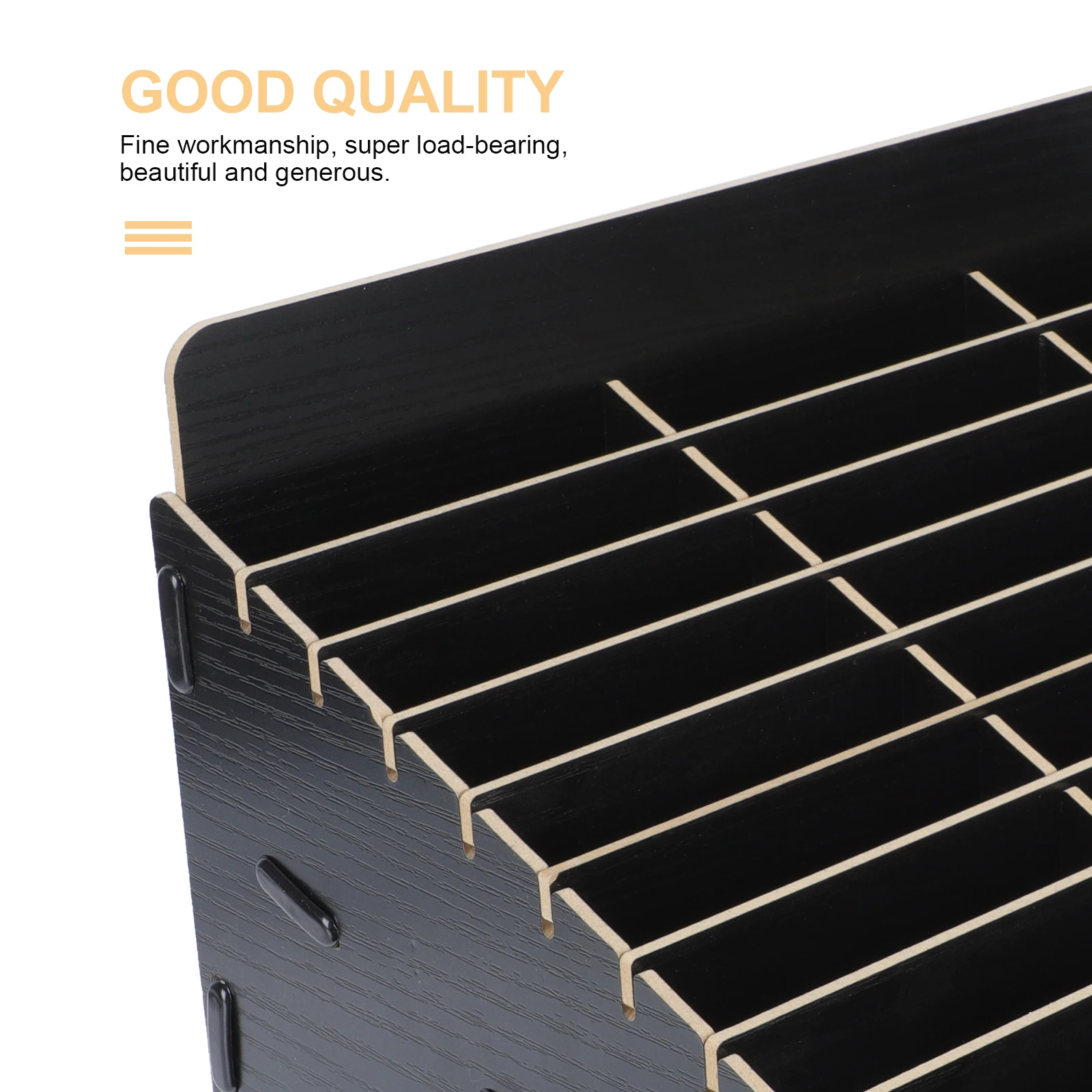 Wooden Multi Grid Phone Storage Box Mobile Phone Management Box Repair Shop Phone Case Tempered Film Storage (Black 30 Grid)