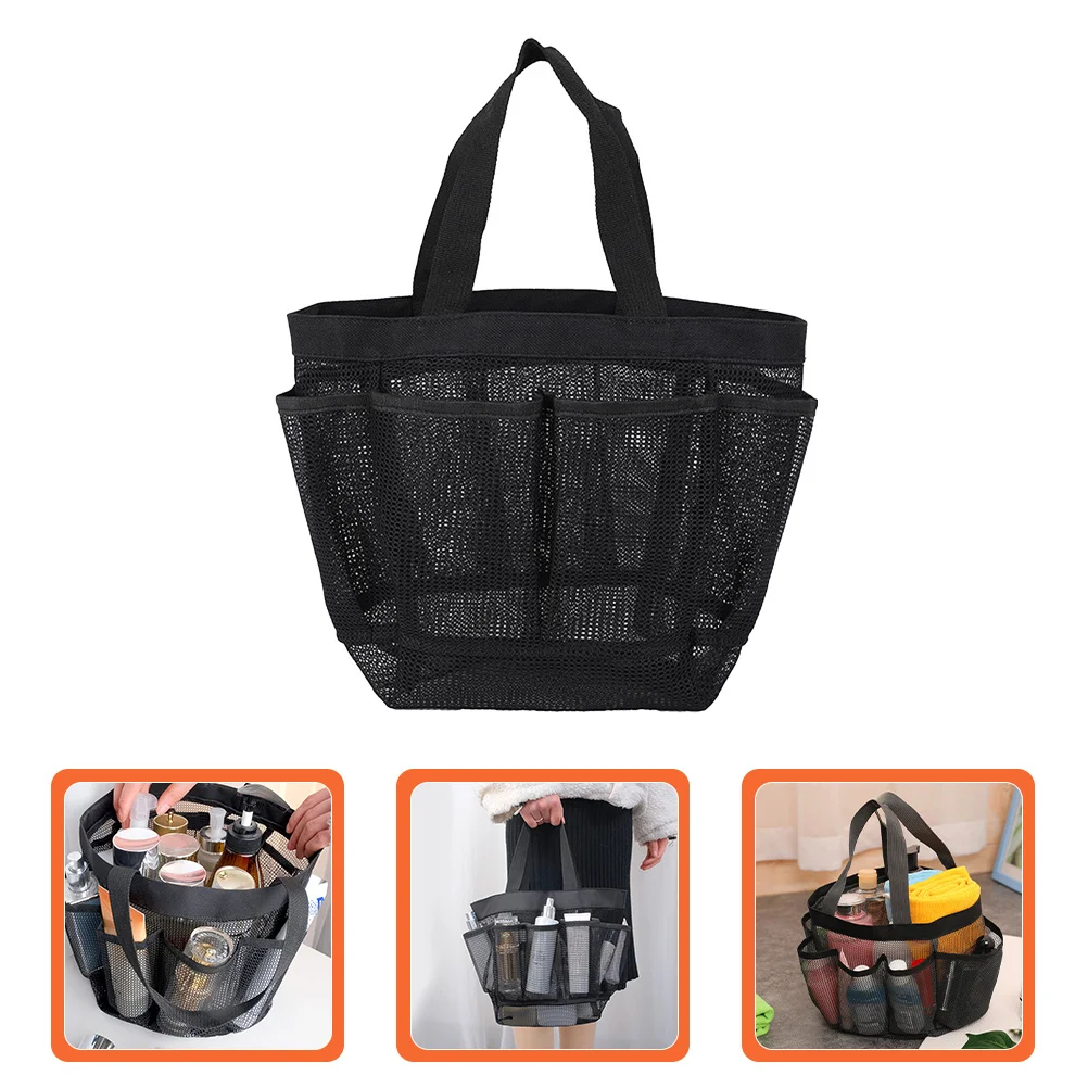 حقيبة الشاطئ الشبكية حقيبة سفر للنساء في الهواء الطلق بركة عطلة منظم محمول لمستحضرات التجميل المناشف زجاجات المياه