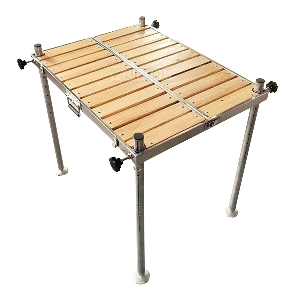Outdoor Fishing Platform Portable Foldable Solid Wood Fishing Table