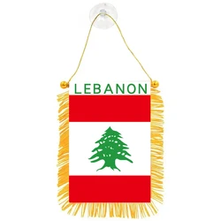 aerxemrbrae  8*12cm  Car Window Decoration Polyester  Lubnan  Hanging pennant Flags      Lebanon  Mini Pennant