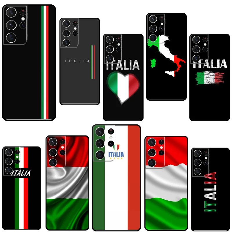 Italy Flag Phone Case For Samsung Galaxy S23 S22 Ultra Note 20 10 S8 S9 S10 Plus S20 FE S21 FE Cover