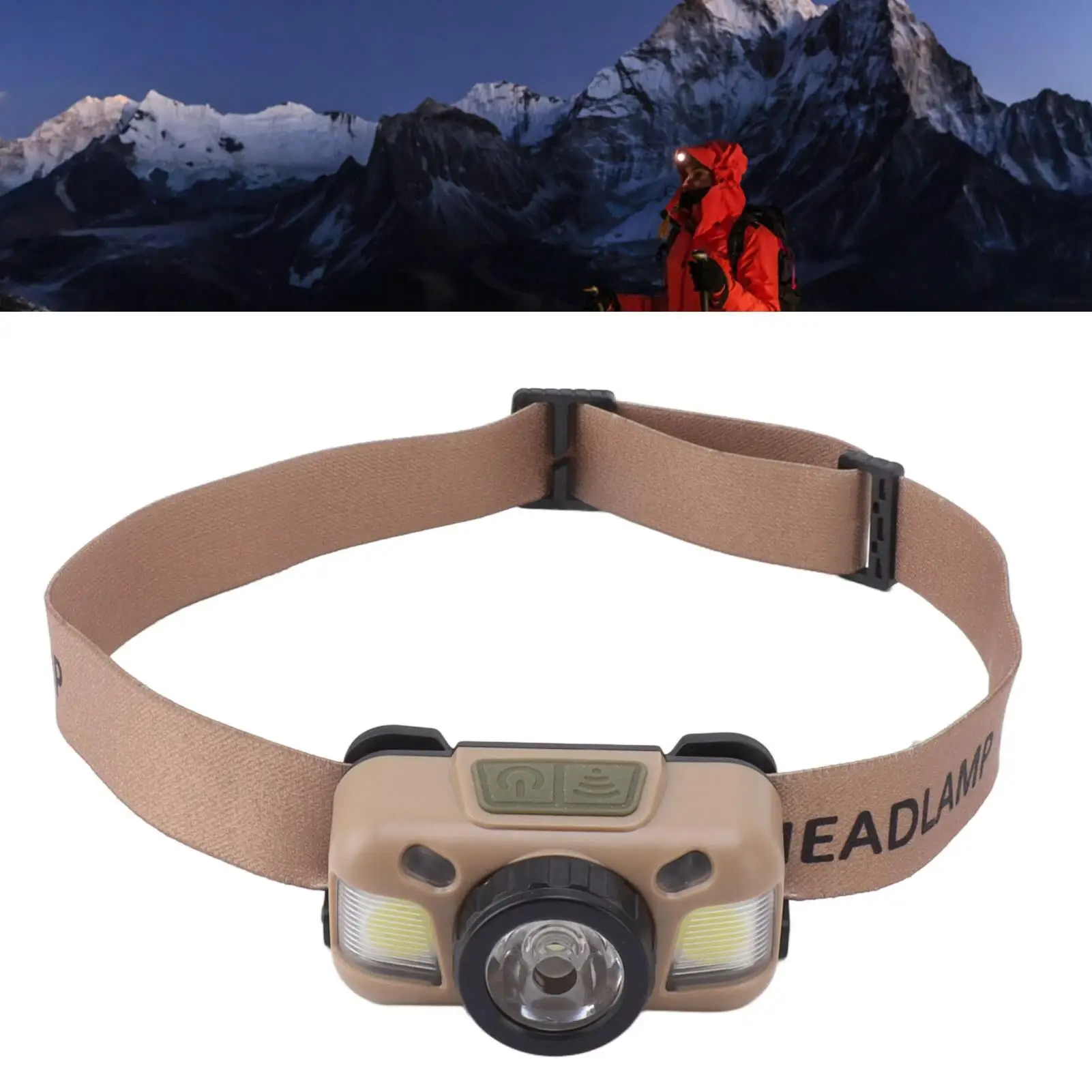 IPX4 Waterproof LED Headlight with Ergonomic Skin-Friendly Strap - Bright White Light for running & for hiking