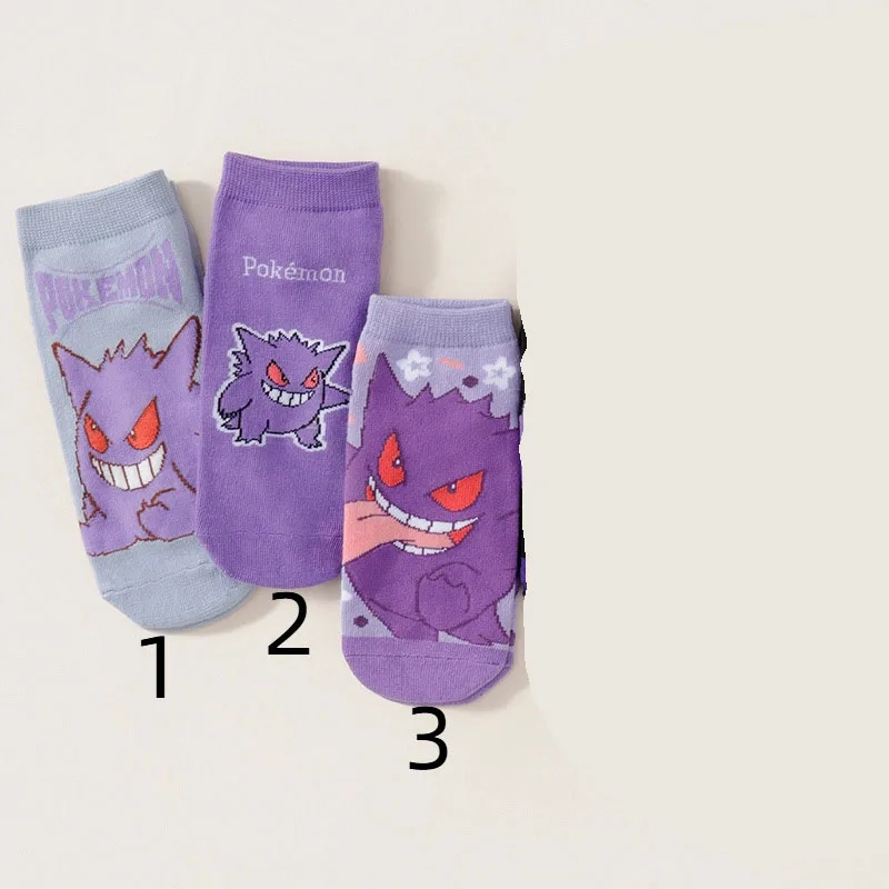 5 قطعة ل بيكاتشو الجوارب الرجالية الصيف الجوارب الأرجواني بوكيمون شيطان طباعة خفيفة الوزن لا تظهر الجوارب لطيف زوجين تنفس عادية الكاحل