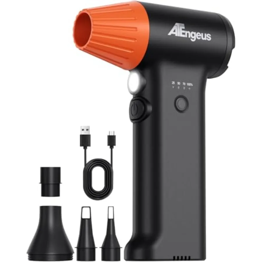 

HF600-Pro Compressed Air Duster, 130000RPM Super Power Cordless Electric Air Duster, Rechargeable Handheld Air Blower for PC, K