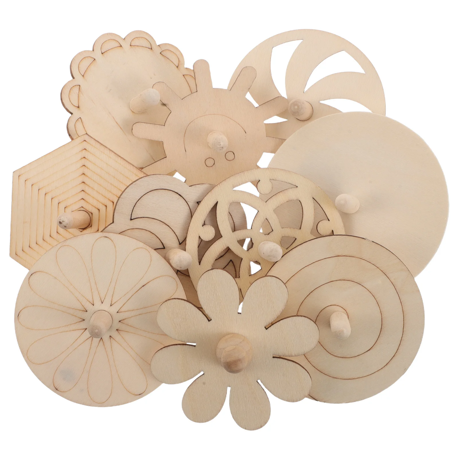 

20Pcs Natural Wood Gyroscopes Blank Spinning Tops DIY Painting Supplies Portable Kids Wooden Craft Handmade Educational