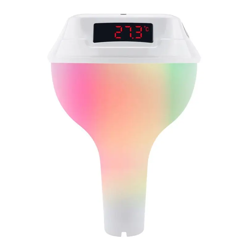 

AB51 Солнечный термометр для бассейна, плавающий светодиодный цифровой термометр для воды с RGB-подсветкой для бассейнов