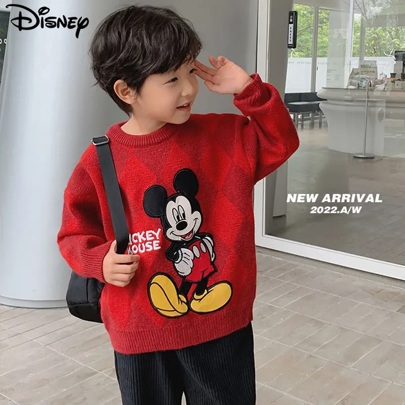 Disney New Arrival Top Fashion Casual Embroidery Mickey Mouse Pullover Autumn And Winter Heavy Industry Design Sweaters