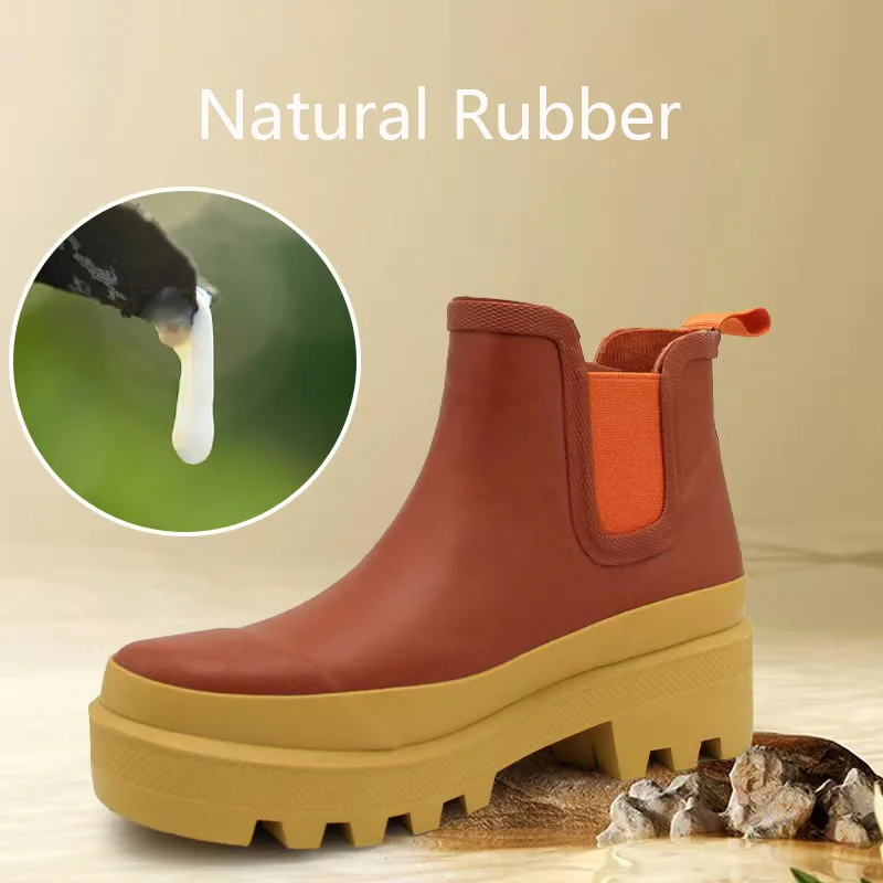 Neue beliebte Orange wasserdicht rutschfest Outdoor Regen Stiefel Gummi kurze Stiefel geeignet für Camping Gartenarbeit verschiedene Anlässe