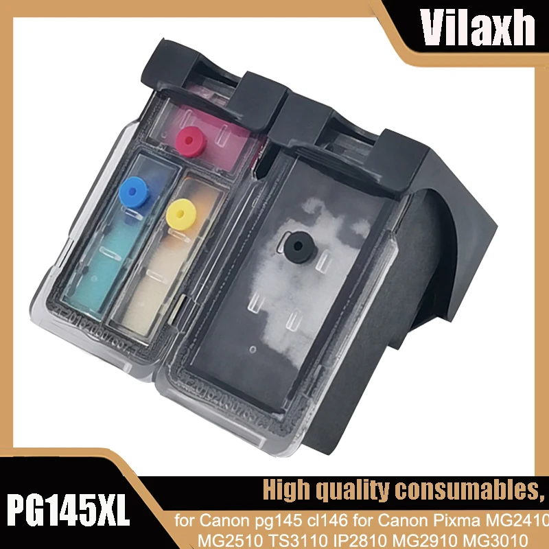 Vilaxh PG145XL PG145 PG-145 PG 145 145XL CL146XL CL146 CL 146 146XL Remanufactured Ink Cartridge for Canon MG2410 / 2510