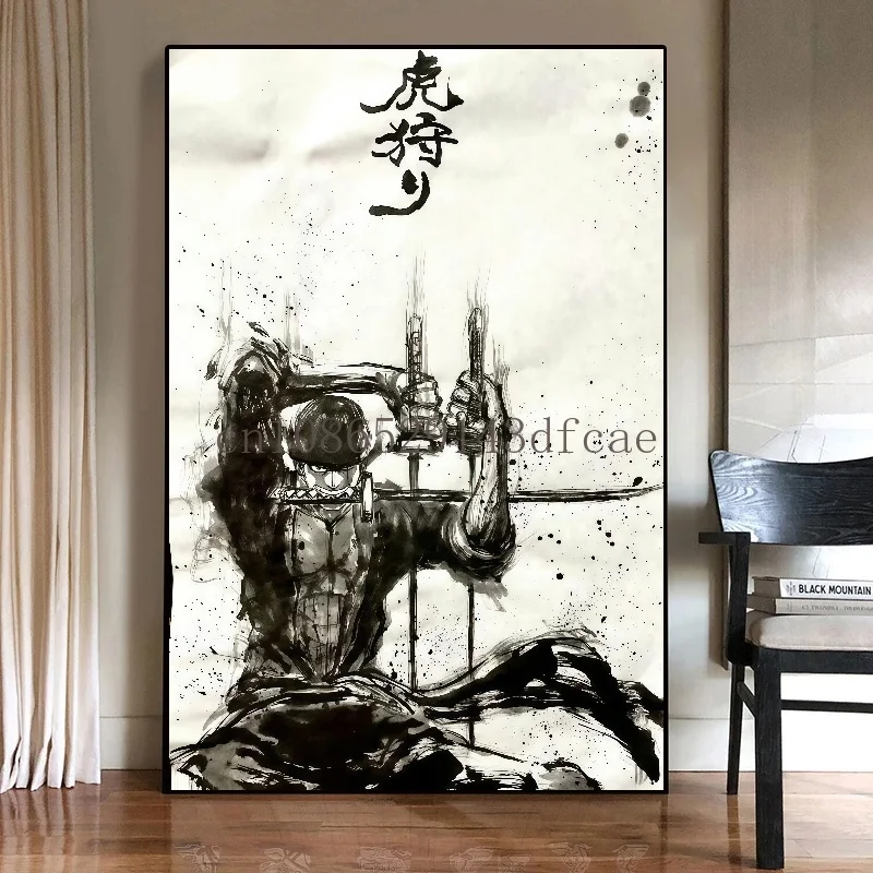 Figura anime classica One Piece Pittura su tela Roronoa Zoro Poster Stampa Immagine murale Arte della parete Camera dei bambini Decorazioni per la casa Cuadros