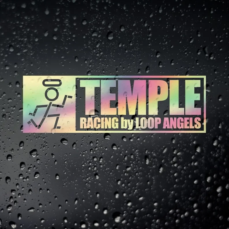 Temple Racing Loop Angels JDM Oil Slick Car Sticker - Japanese Kanji Kanjozoku Touge