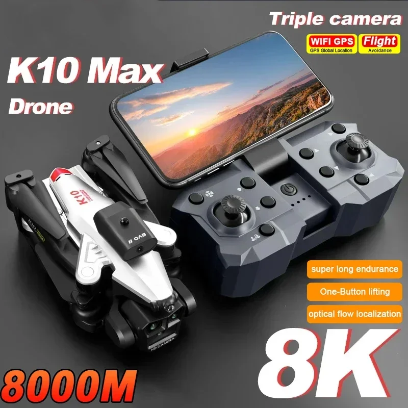 For Xiaomi K10 Max Drone 8K Professinal Three Camera Brushless Motor Unmanned Aerial With Optical Flow Positioning Function