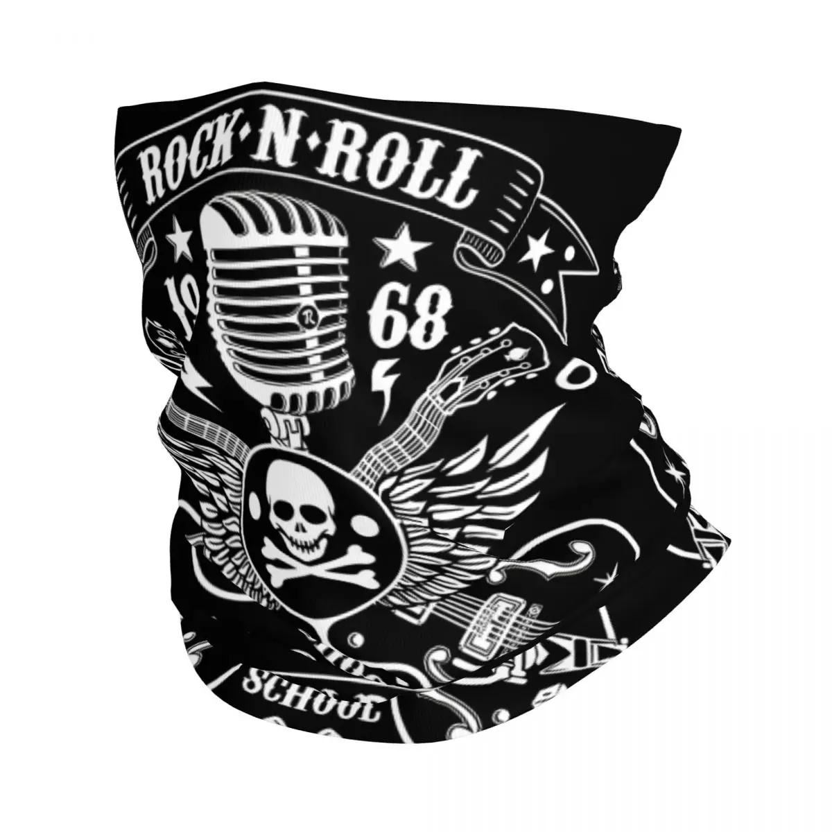 Rock Skull Rockabilly 1968 Bikers Thin Bandana Neck Gaiter Rock Skull Rockabilly 1968 Bikers Wrap Scarf Headband Neck Cover