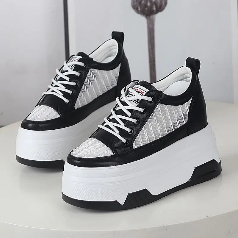 

2026 New 10CM Fashion Air Mesh Platform Wedge Flats Hollow Chunky Sneaker Breathable Comfy Women Sandals Slides Summer Shoes