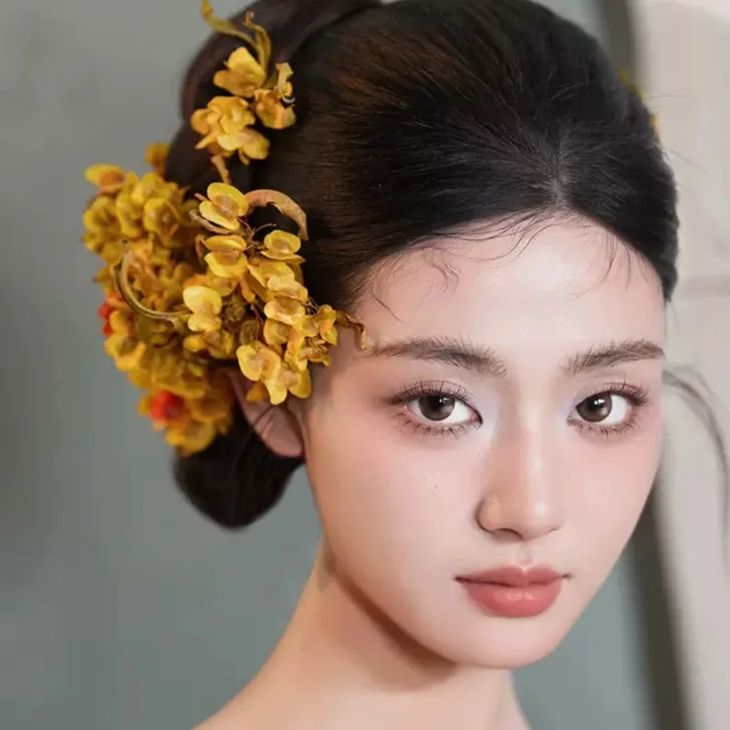 

Bridal Headdress Dried Flower Eternal Flower Clasp Vintage Cheongsam Morning Gowns Wedding Dress Studio Follow Hair Accessories