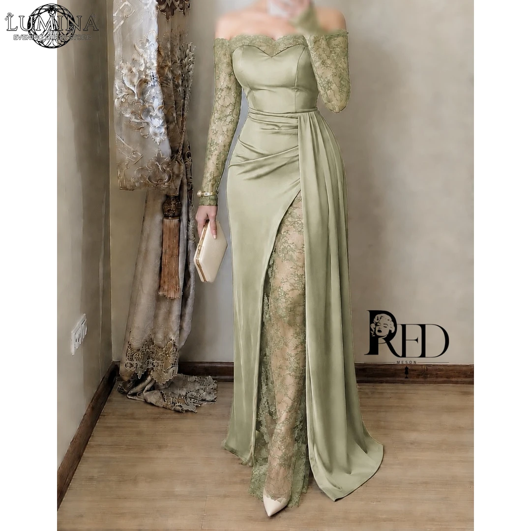 Lumina Slit Long Sleeves Prom - đánh giá và giá Embroidery Fish
