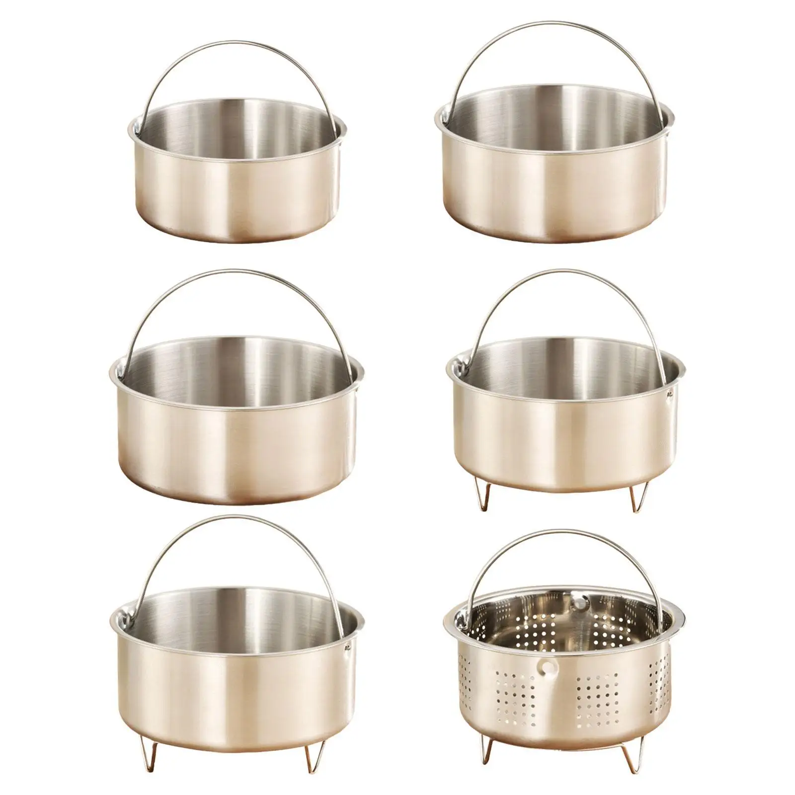 Steamer Basket with Handle Stainless Steel for Vegetable Dumpling Egg Meat Steaming in Cooking Pot Pan