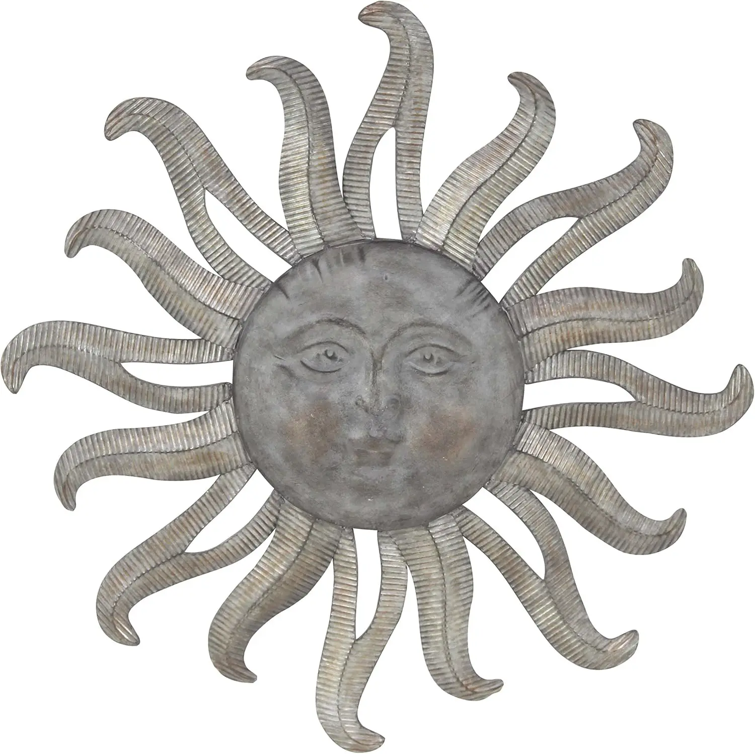 

Metal Sun Home Wall Decor Indoor Outdoor Wall Sculpture, Wall Art 36" x 4" x 36", Gray