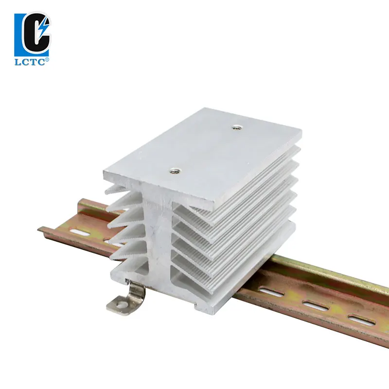 

LCTC DIN Rail Mounted SSR Heat Sink For Single Phase Solid State Relay New Aluminum Radiator 40A 50A 60A 80A D-74