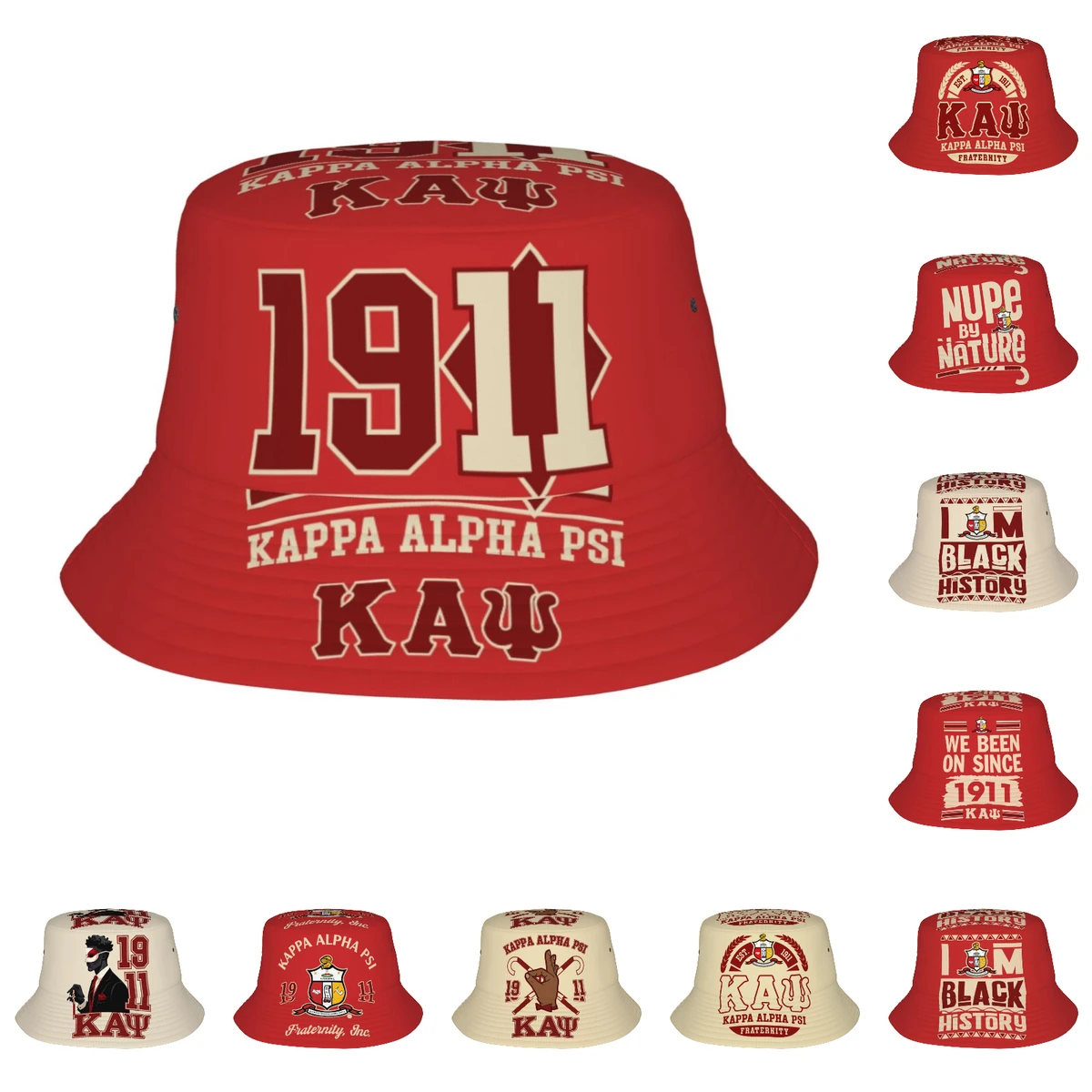 

Kappa Fraternity Alpha Psi KAP Fisherman's Cap Outdoor Bucket Hats Fishing Hat Wide Brim Cap Unisex Foldable Beach Summer Travel