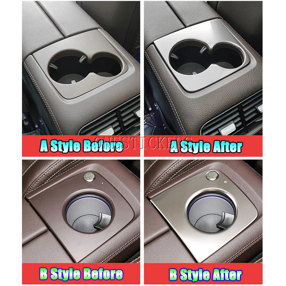 Car Accessories Rear Row Water Cup Cover Trim Frame For Mercedes Benz GLE GLS Class W167 V167 X167 AMG GLE53 63 GLS63 2020-2025