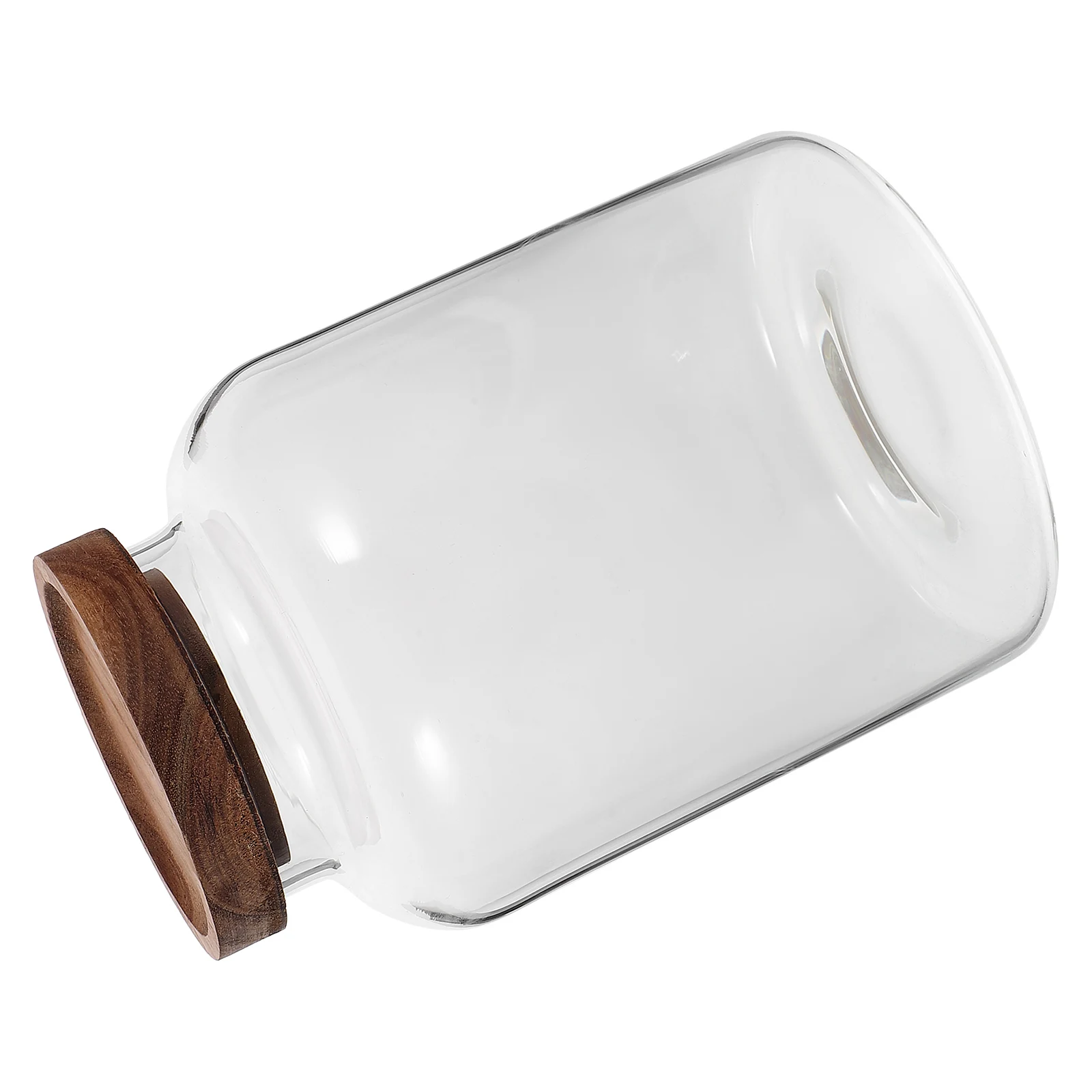 

Glass Fermentation Bottle Airtight Wood Lid Food Storage Canister Transparent Container for Tea Coffee Sugar Kitchen Pantry