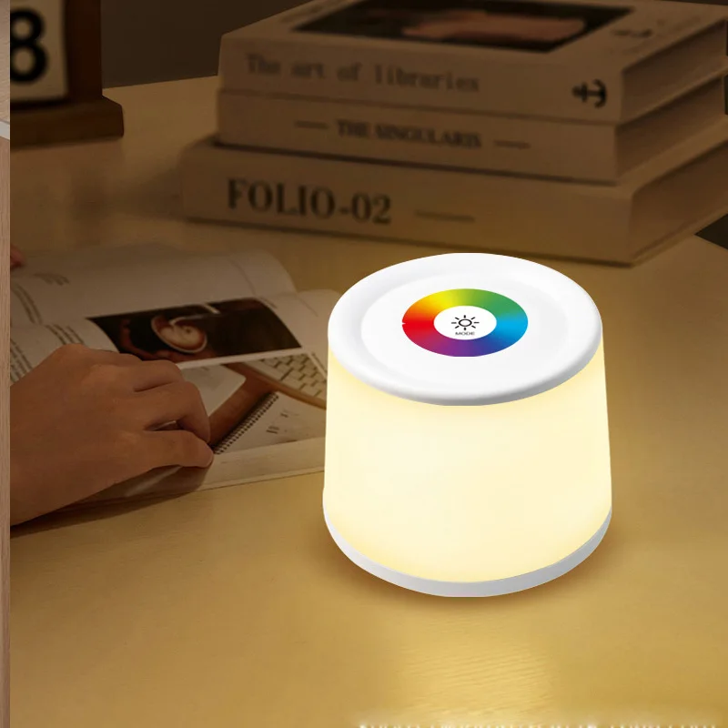 Lampka nocna LED przenośny stolik nocny sterowanie dotykowe lampki do spania do sypialni ładowalna lampka nocna USB atmosfera