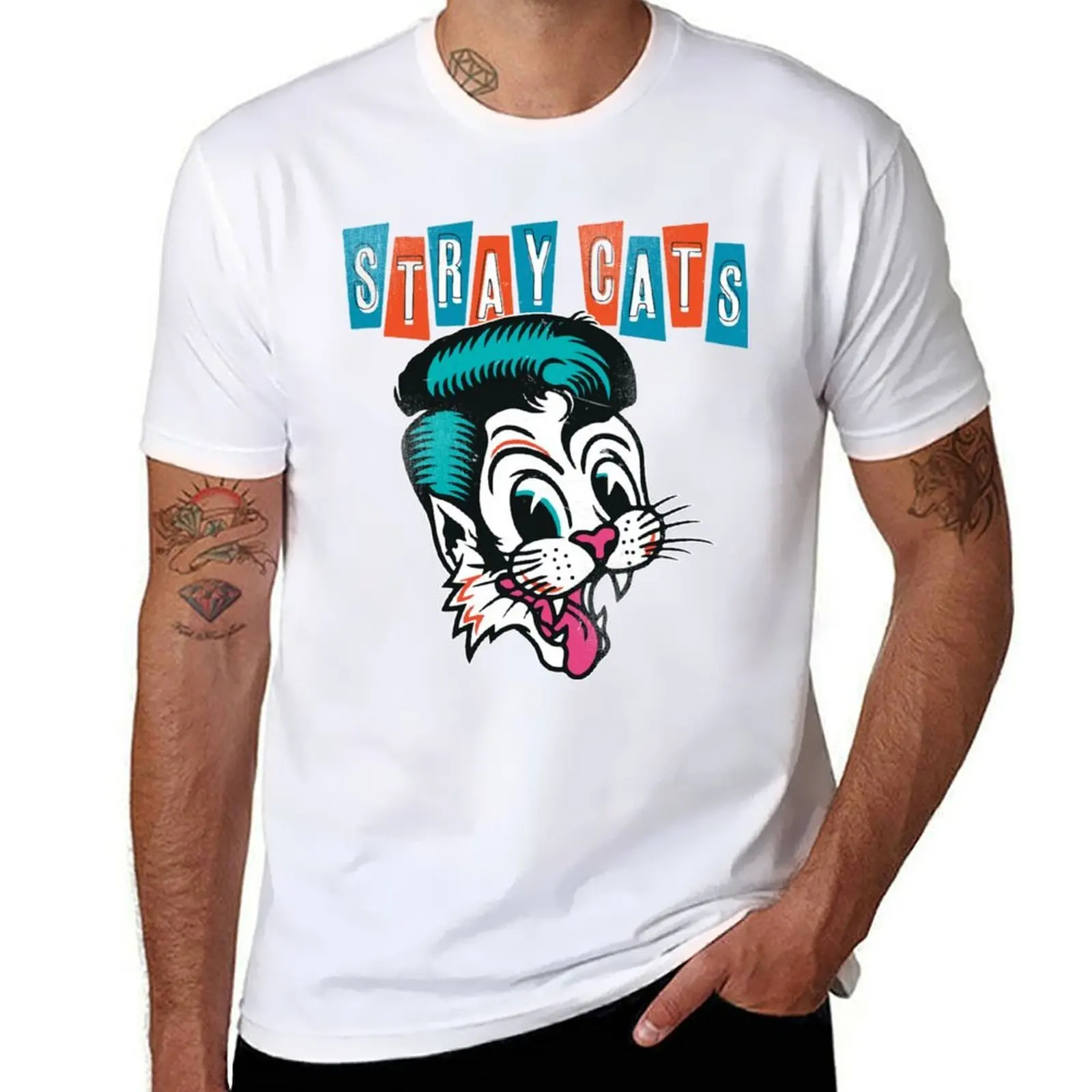 Stray Cats T-Shirt Fashion Letter Print T-Shirt
