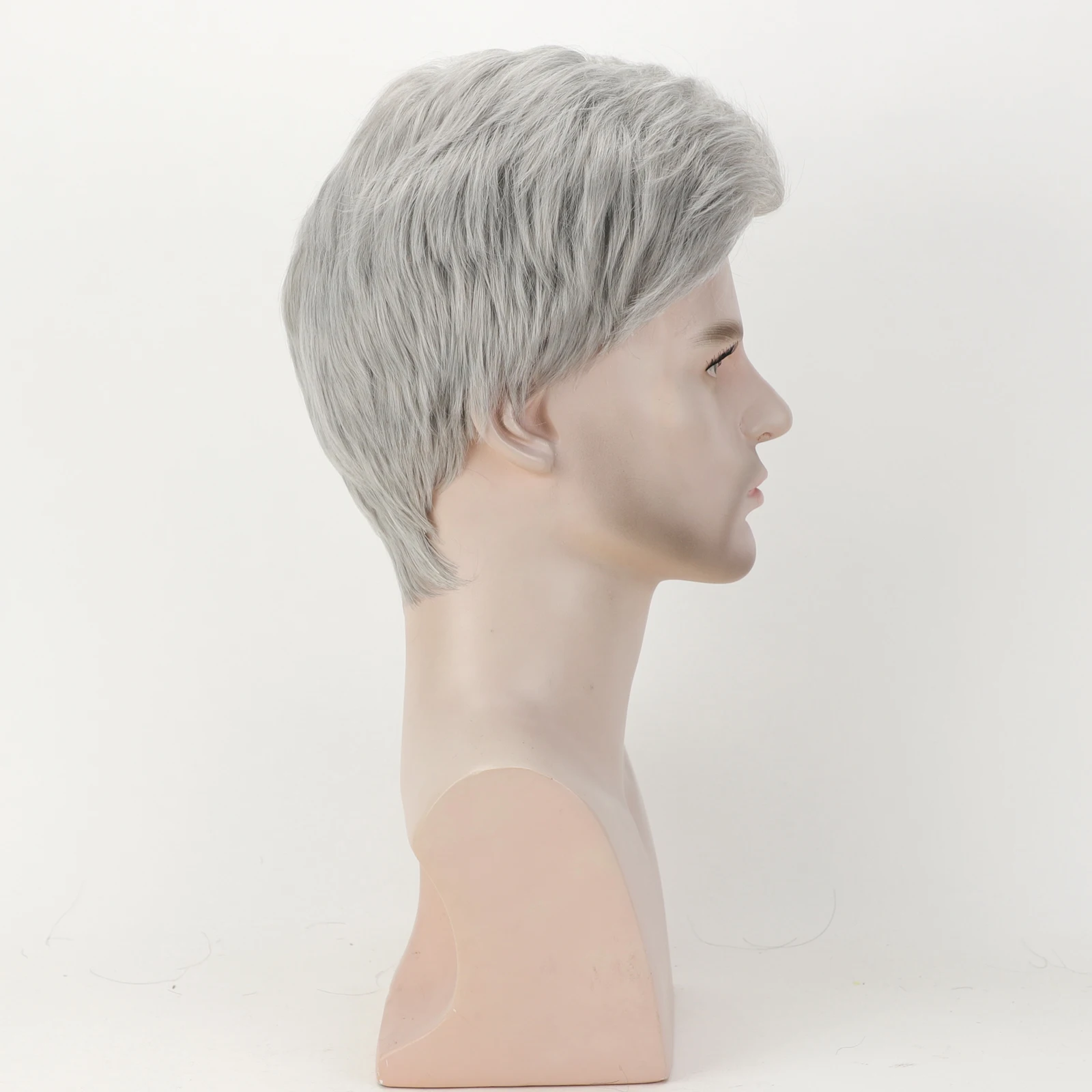 Grandpa\'s Wig Grey Short Hair Handsome Men\'s Wig Father Wigs Fashion Fluffy Short Synthetic Wigs for Daddy Cosplay Party Wigs