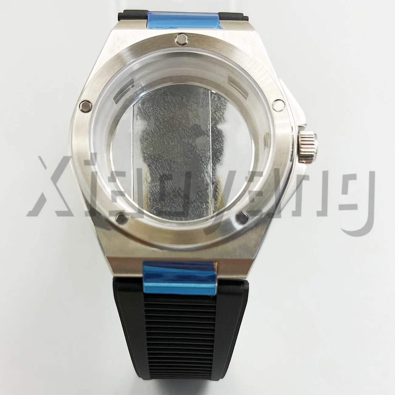 40mm Sapphire Waterproof Ingenieur Style Watch Case For Ingenieur NH35 NH36 NH34 PT Movement Men's Watch Part Rubber Strap