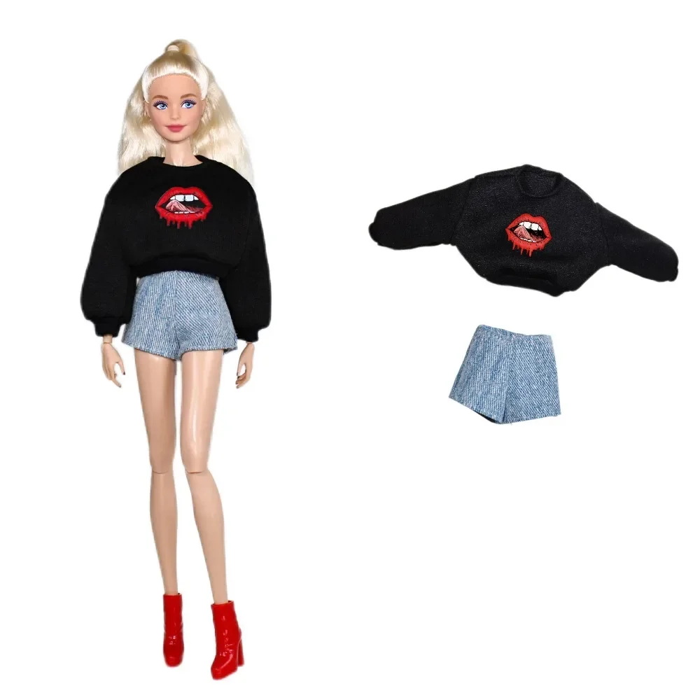 1/6 doll clothes set / black wedding dress shirt pant jeans skirt suit outfit for 30cm OB ST FR BB doll / dollhouse toy gift