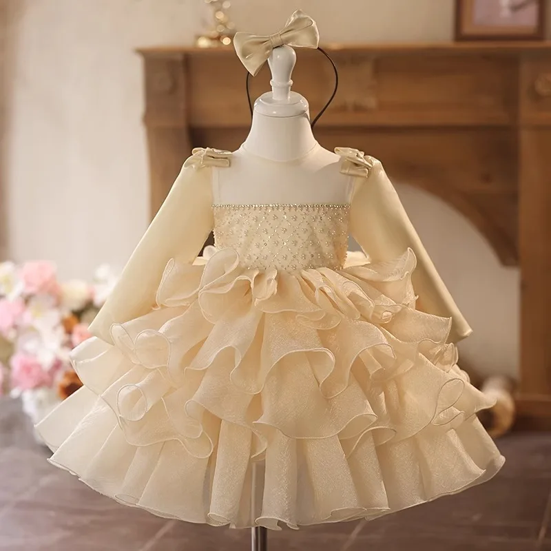

Children's Princess Costume Host's Piano Performance Birthday Girls Party Dresses A4672 Vestidos Flower Girl Dress