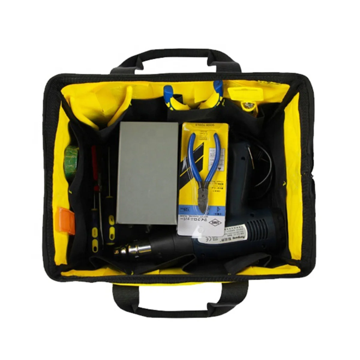 1 قطعة حقيبة 600D أكسفورد القماش الثقيلة 16In X 9.5In تخزين أدوات محمولة كبيرة للمصلحين الكهربائيين المثبتين قابل للتعديل