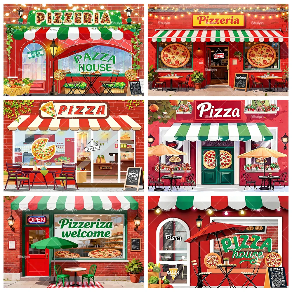 

Pizza Restaurant Backdrop Pizza Party Kids Birthday Decorations Party Supplies Photo Studio Photography Background Outdoors Prop