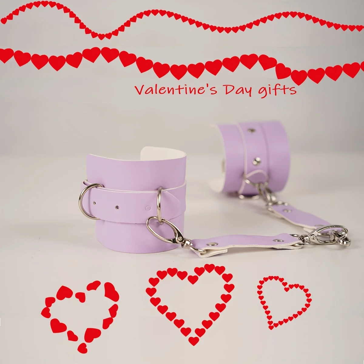 

Women's PU Leather Body Bondage Handcuffs Couple Game Props Valentine's Day Gift Holiday Carnival Accessories