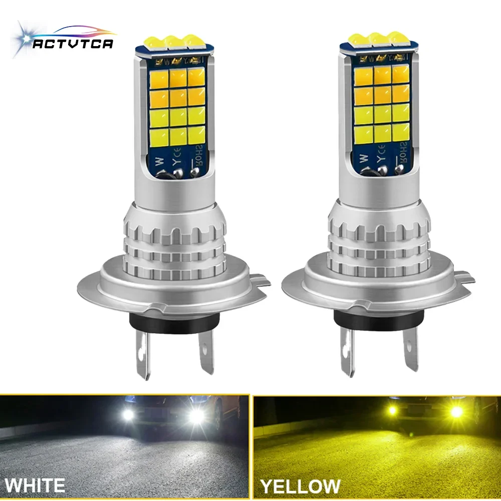 

ACTVTCA H7 LED Fog Headlight Bulbs 880/881 H4 H10 H11 H16 P13W 9005 9006 Auto Lamps 6000K 3000K Ice Blue Gold Foglamps