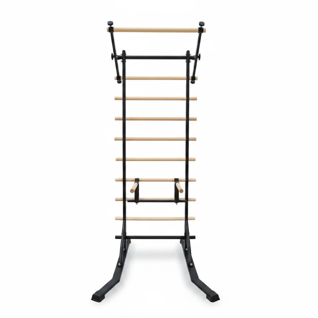 Gymnastics Ladder, Thai Oak 230 cm Swedish Wall Bars, 250kg Capacity, Indoor Wall Mounted Stall Bars, Heavy Duty Fitness