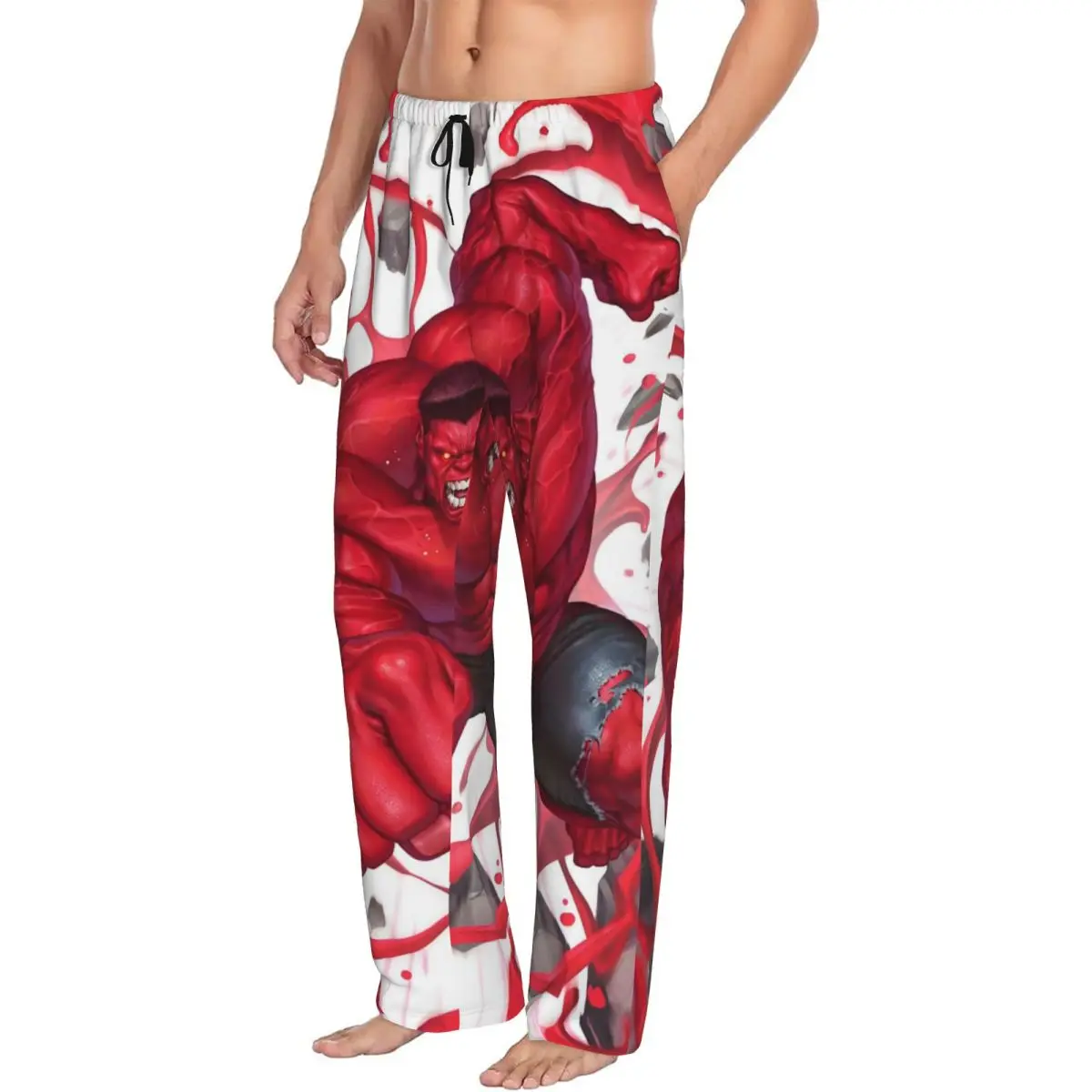 Custom Print Men Hulk Pajama Pants Comics Sleepwear Sleep Lounge Bottoms with Pockets