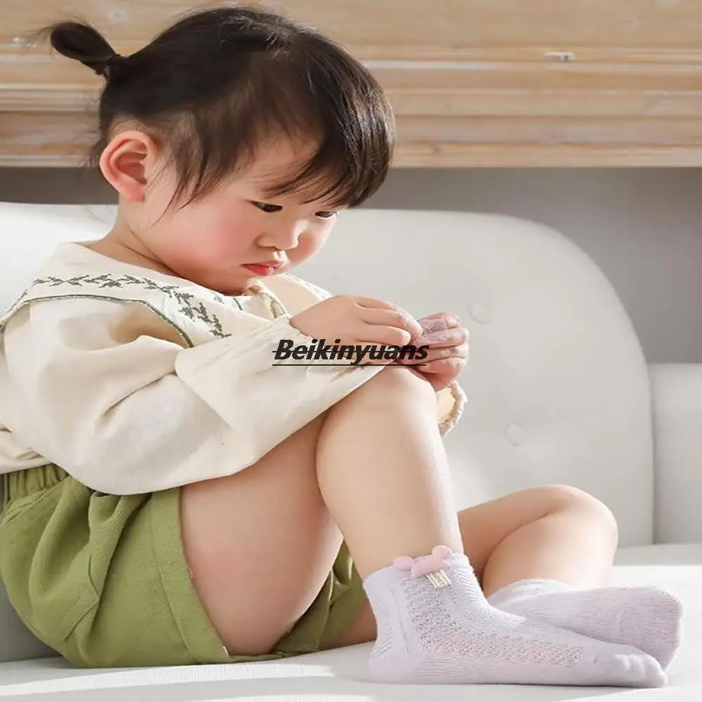 Baby socks in summer, baby cute cartoon breathable mesh socks for children, socks for newborn babies in spring and summer