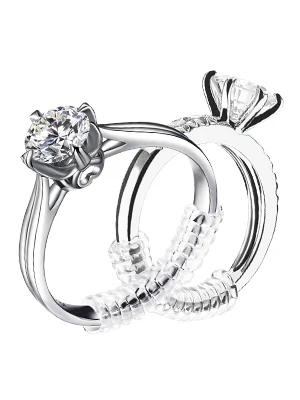 5 Pack Ring Size Adjuster - with 3 Sizes Clear Ring Sizer Adjuster for Loose Rings,Spiral Silicone Tightener Set