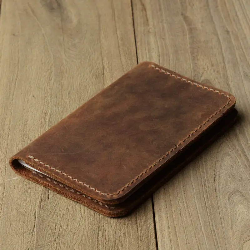 Refillable Genuine Leather Journal Cover for Moleskine Cahier Notebook Pocket size 3.5