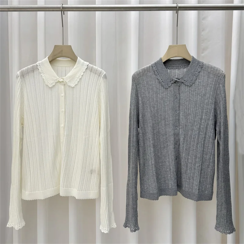 

Кардиган для женщин. Новый эластичный вязаный топ с длинными рукавами на осень 2021. Женский свитер из смеси шерсти. Однобортный трикотаж y2k.