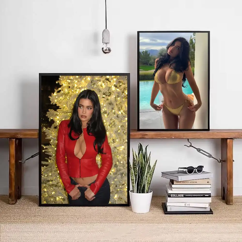 K-KYLIE J-JENNERS Poster, klebrige Wandkunst, Druck, wasserdicht, für Zuhause, Wohnzimmer, Schlafzimmer, Bar, ästhetisches Dekor