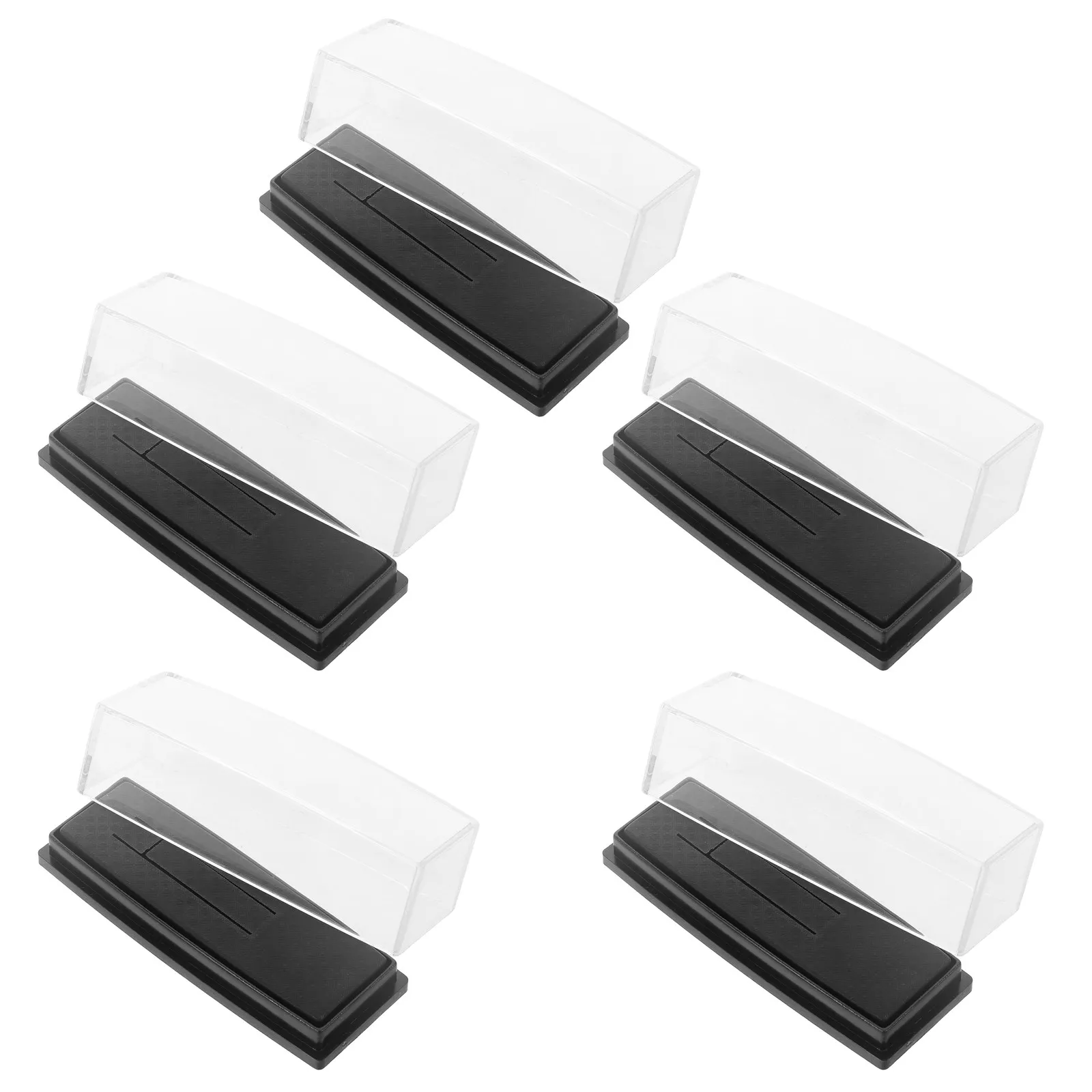 5Pcs Plastic Tie Clip Storage Box Clear Lid Compact Lightweight Travel Organizer for Tie Bars Cufflinks Presentation Display