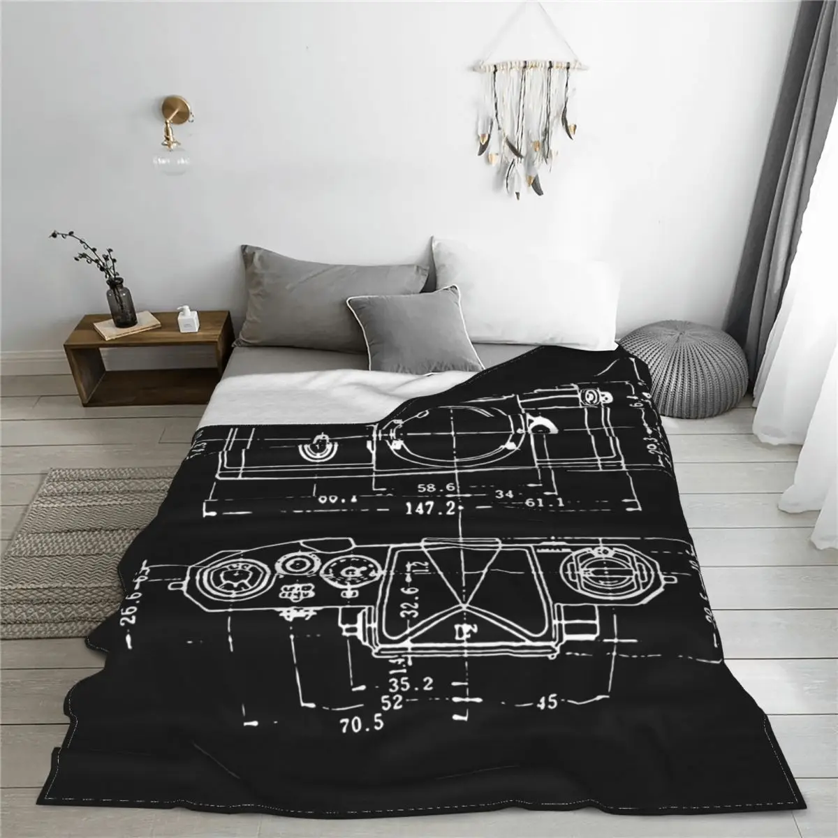 Super Fashion Camera Patent Shirt For Photographer Blanket Fleece Decoration Thin Throw Blankets for Bedding Outdoor Bedspread