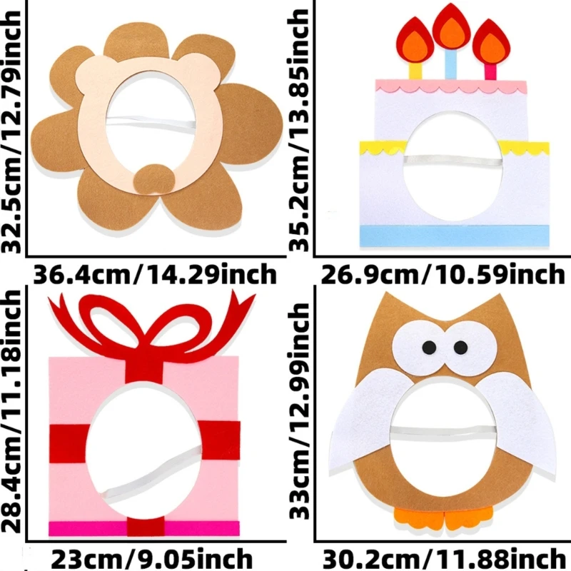 A3PB 어린이 파티 공급 코스프레 학교 이벤트 마스크를위한 사랑스러운 동물 마스크 헤드 기어