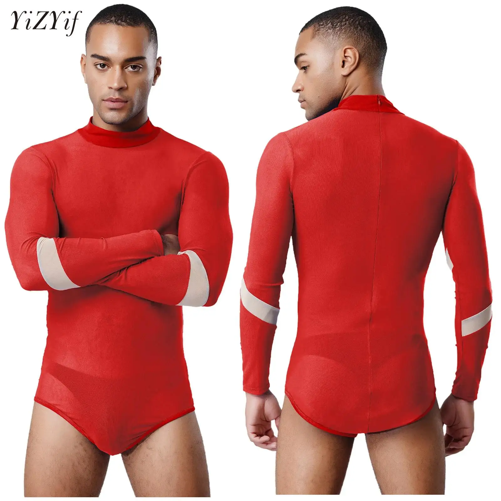 

Men Sexy Sheer Bodysuit Breathable Mesh Leotard Singlets One-Piece Pajama Sheer Underwear Romper Male Tank Tops Undershirt