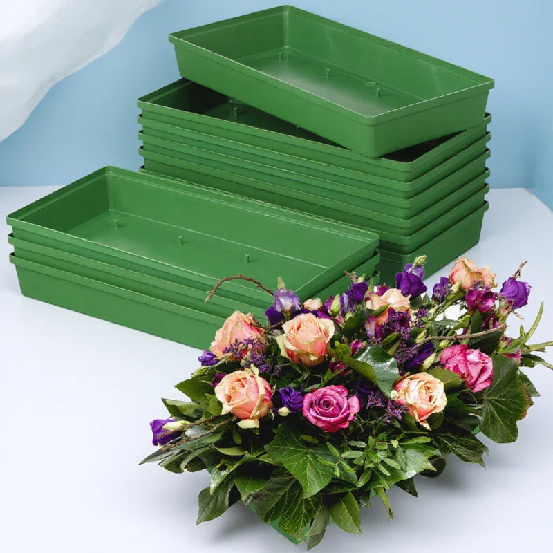 

10pcs Long Needle Plate Decorative Flower Arrangement Floral Foam Tray For Wedding Party Reusable Plastic Landscape Tray Garden